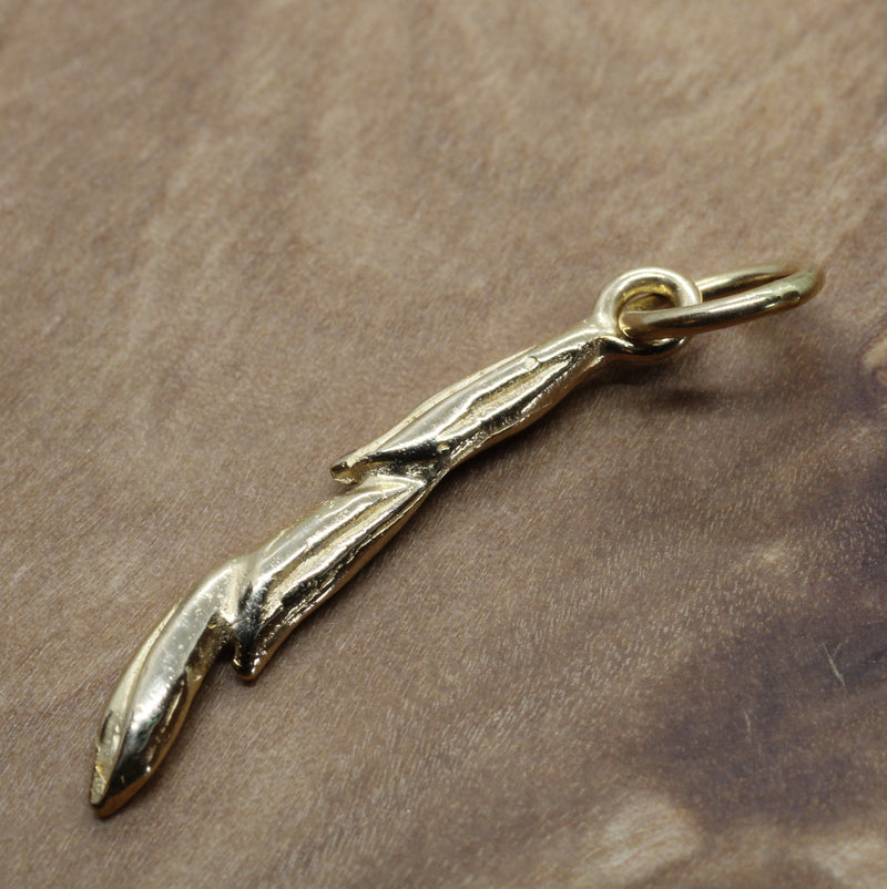 Small Three Grains of Rice Charm in solid 14kt yellow gold for her