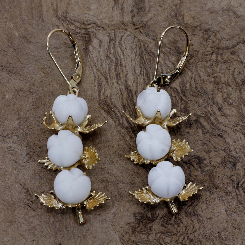 Agrijewelry has coton boll jewelry for the cotton farmer's wife