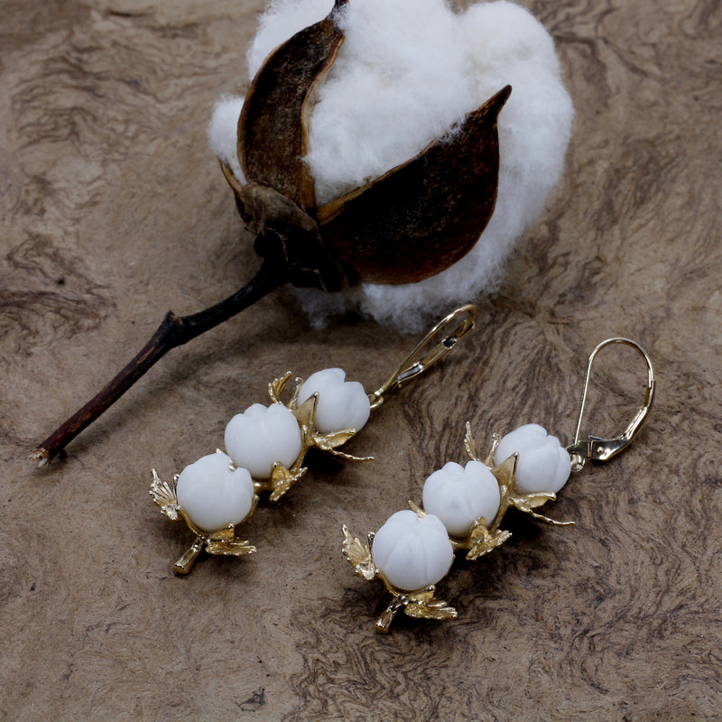 Agrijewelry has coton boll jewelry for the cotton farmer's wife