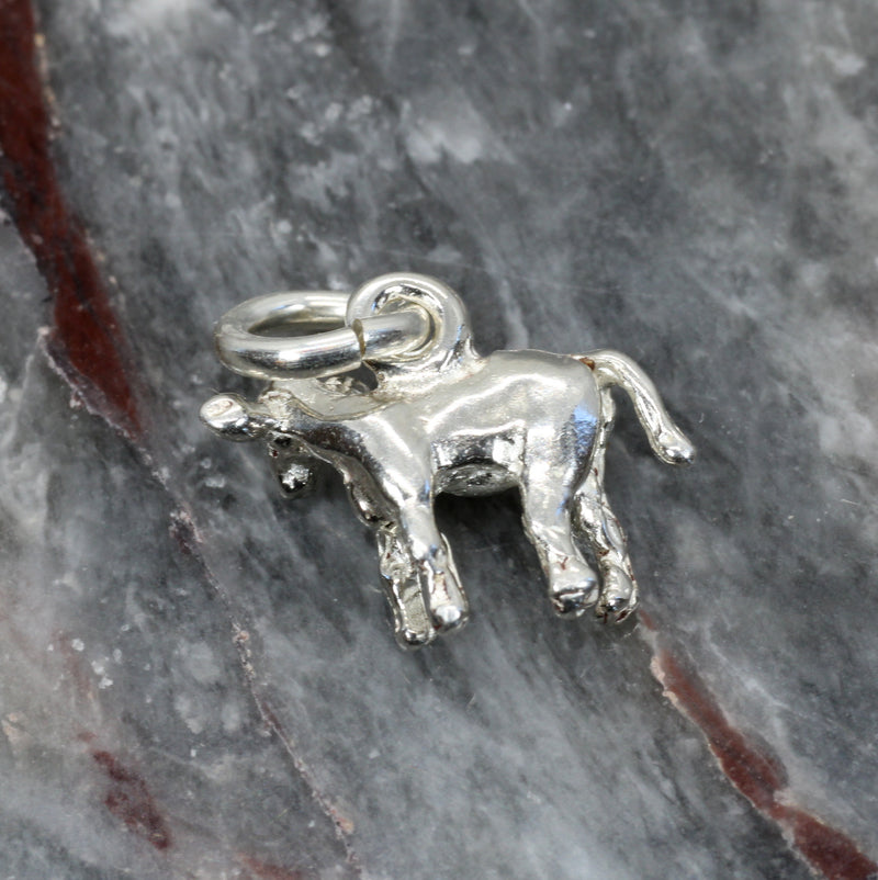 Tiny Calf Charm for bracelet made in 925 Sterling Silver