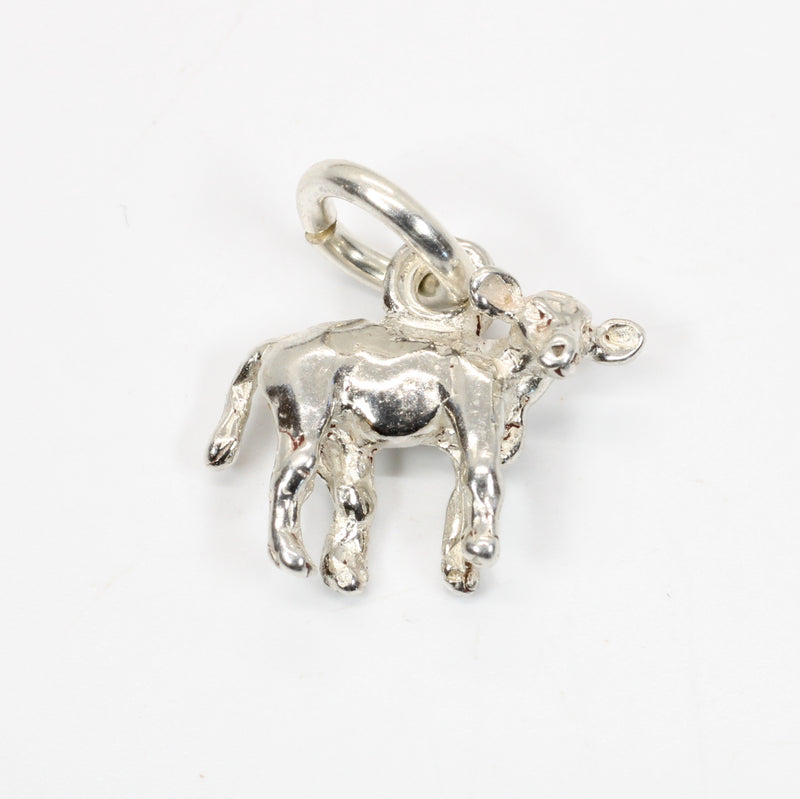 Tiny Calf Charm for bracelet made in 925 Sterling Silver