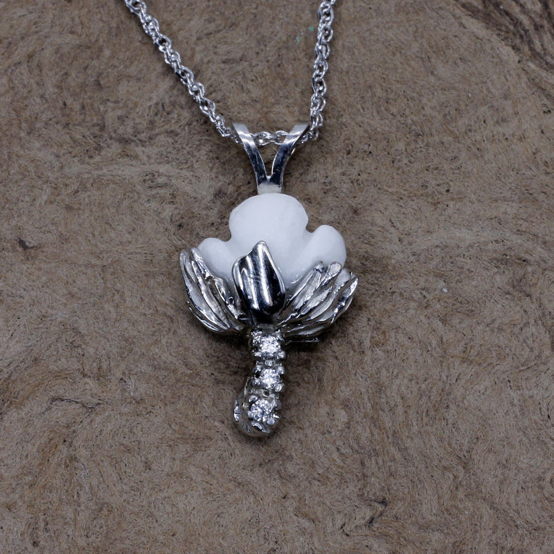 Agrijewelry has coton boll jewelry for the cotton farmer's wife