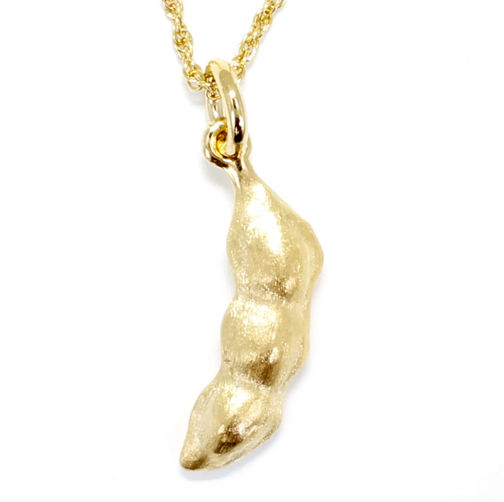 Gold Soybean Necklace made in 14kt gold Vermeil Questions & Answers