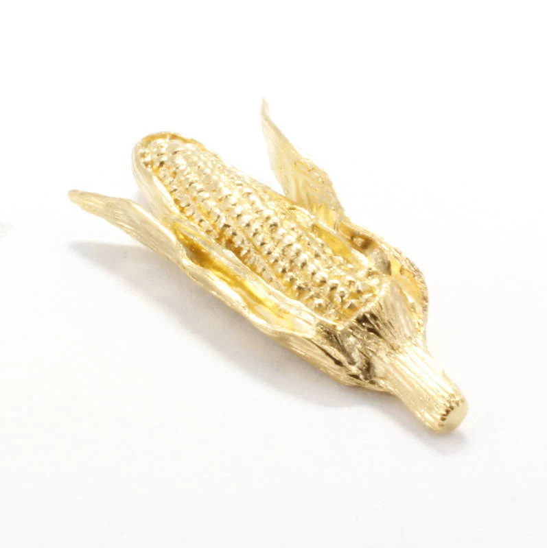 14kt Gold Vermeil Corn Tie Tack with Husks Spread Open Questions & Answers