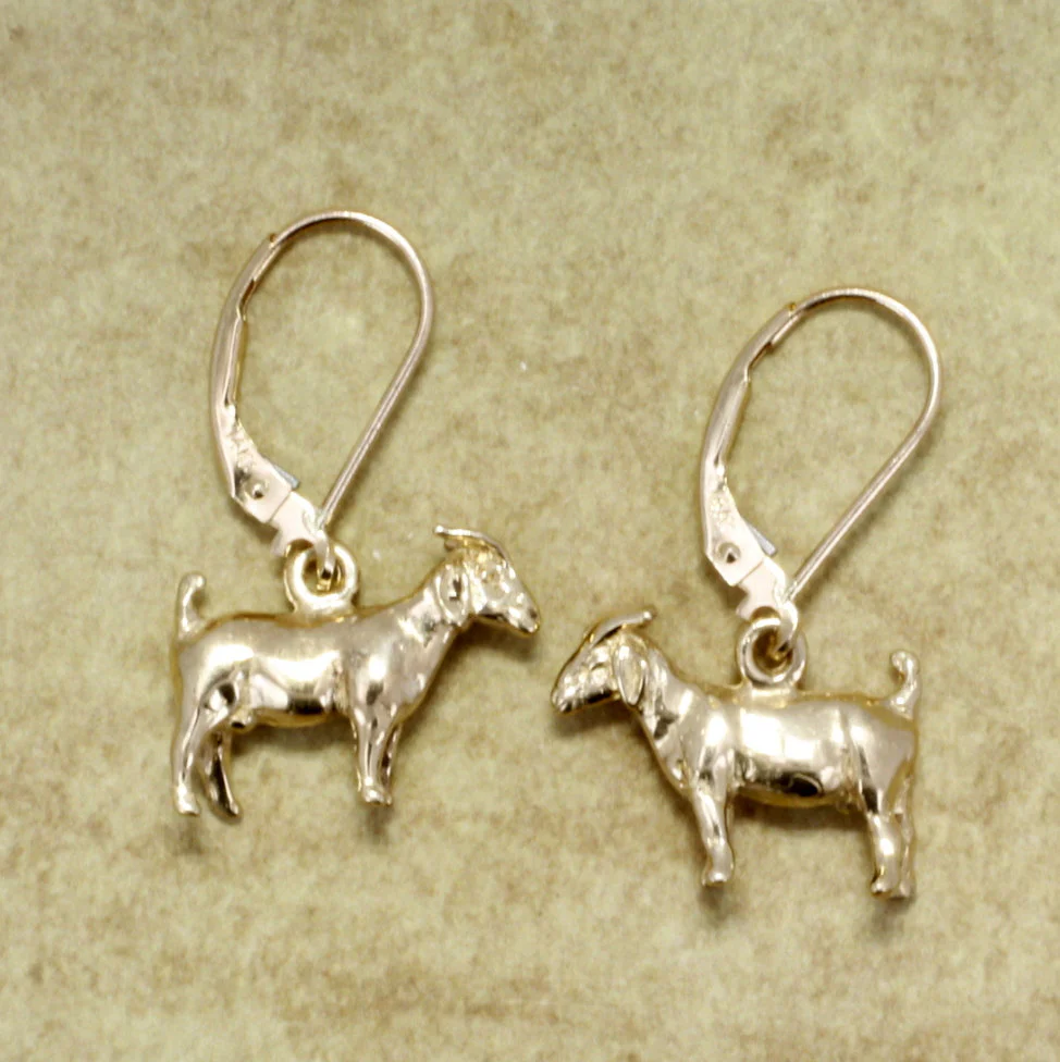 Boer Goat Dangle Earrings in 14kt Solid Gold Questions & Answers