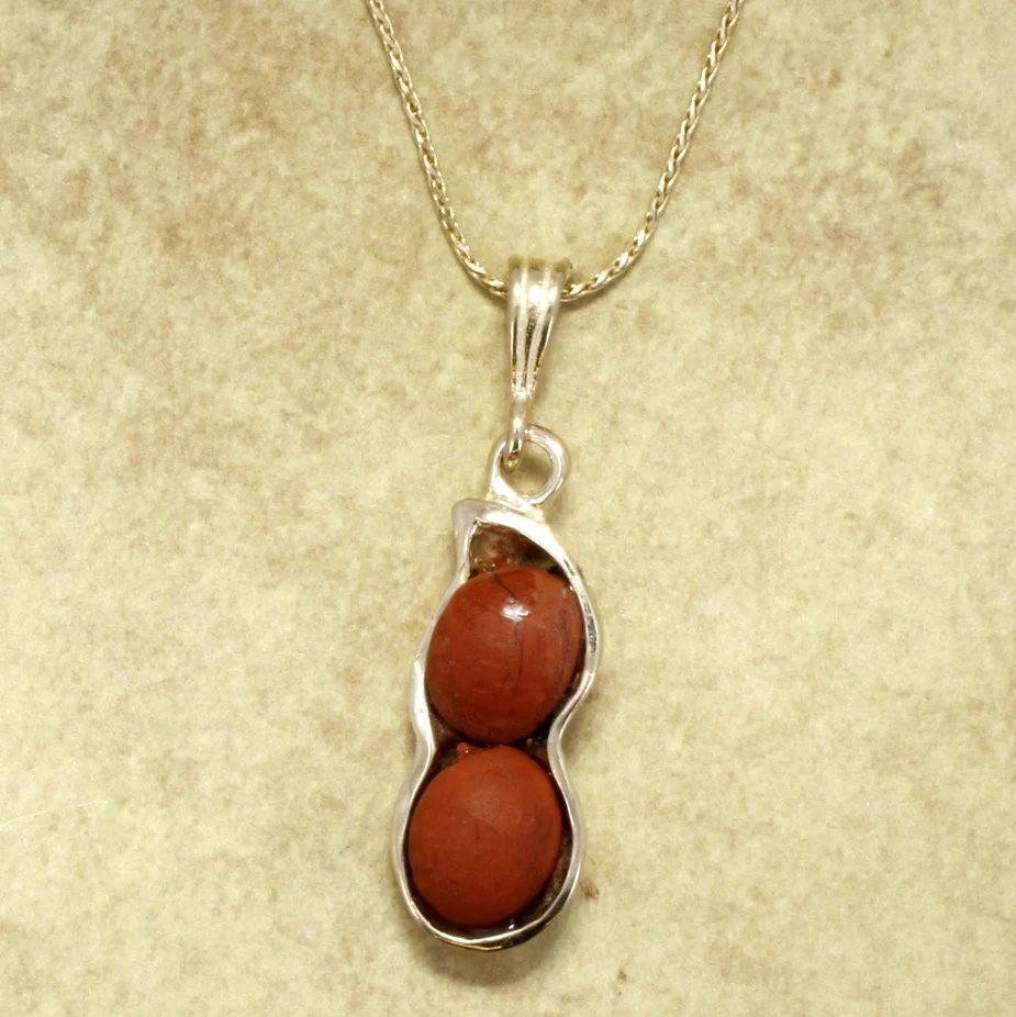 Handmade 14kt Gold Peanut Shell Necklace with red jasper Questions & Answers