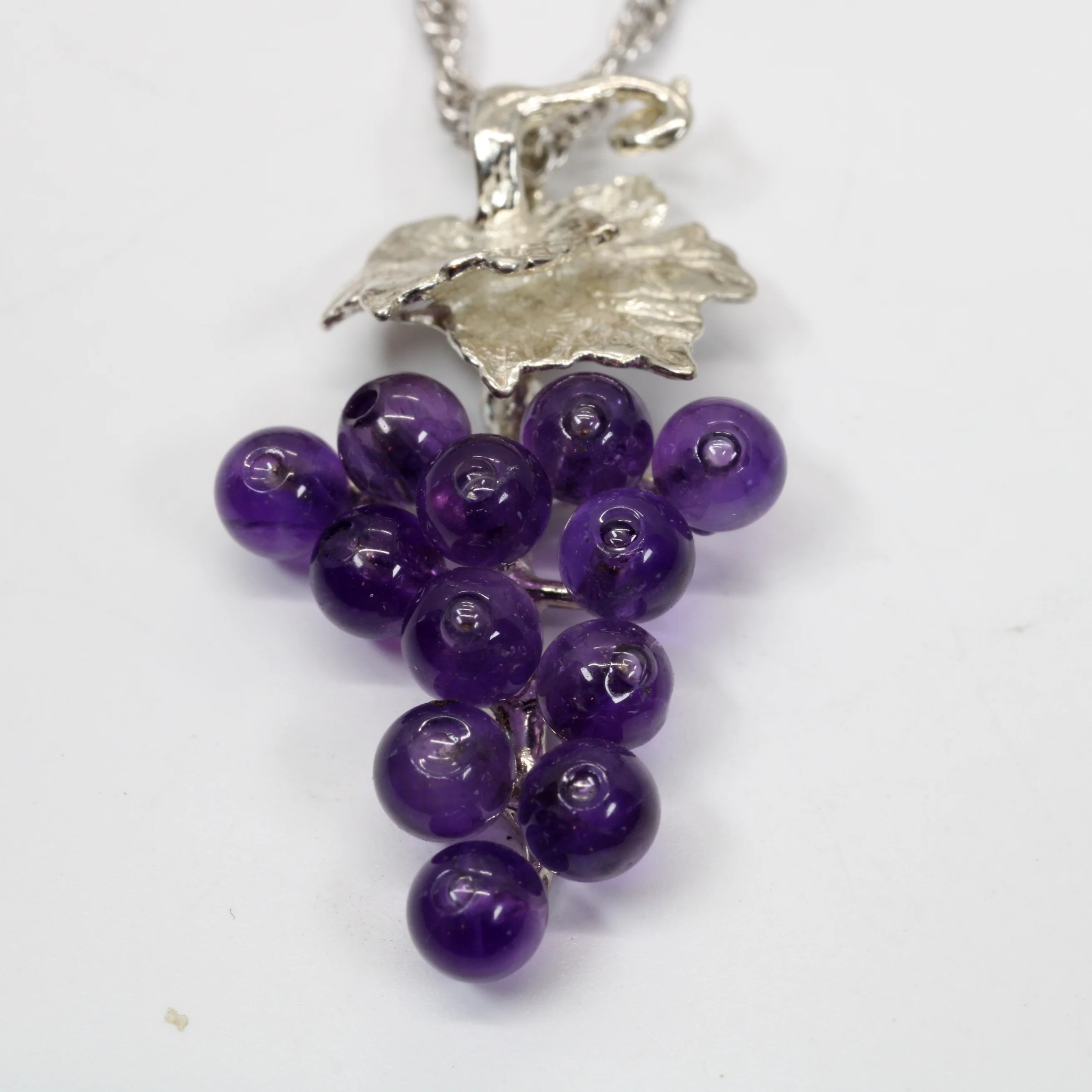 Small Amethyst Grape Cluster Necklace in 925 Sterling Silver Setting Questions & Answers
