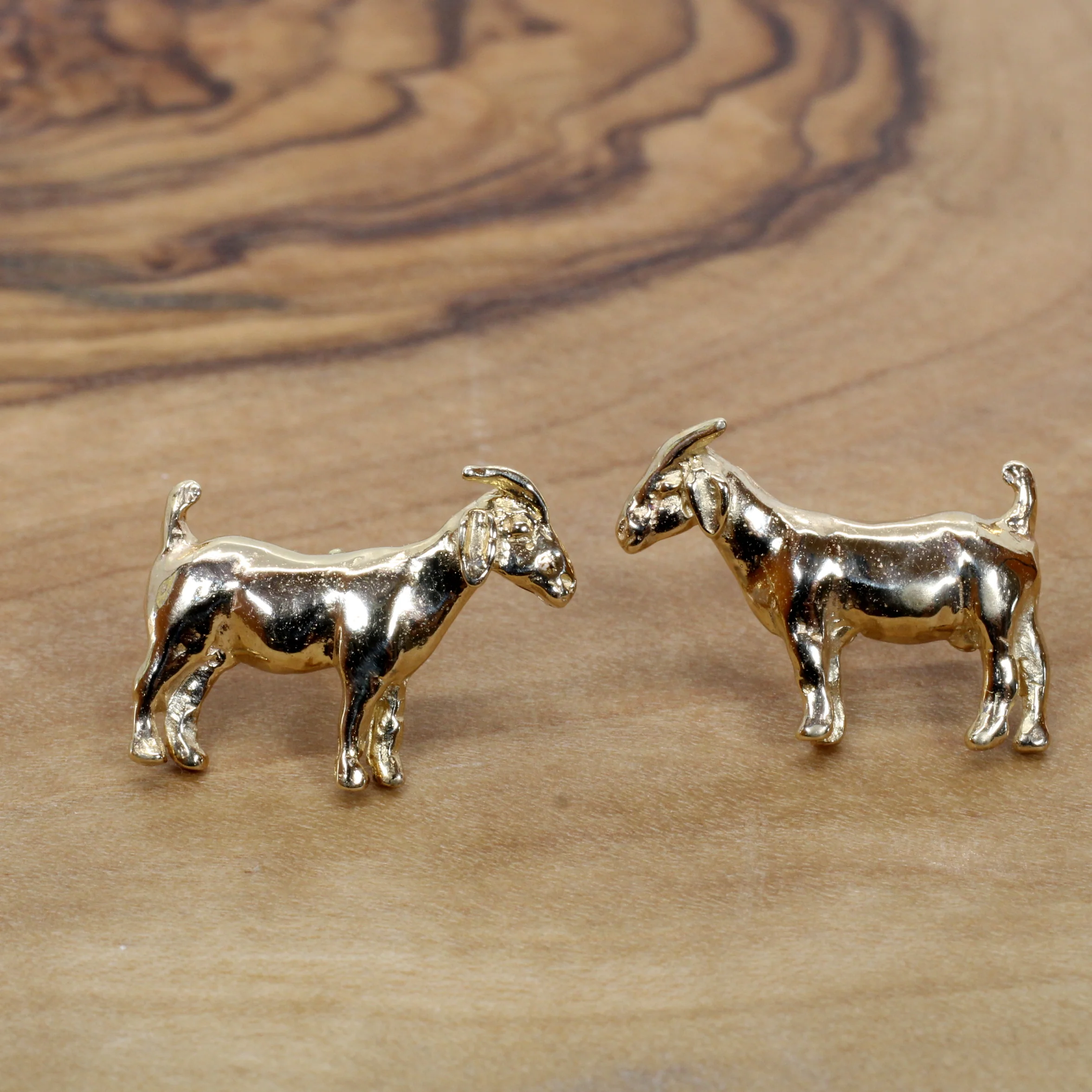 14kt Solid Gold Boer Goat Stud Earrings for her Questions & Answers