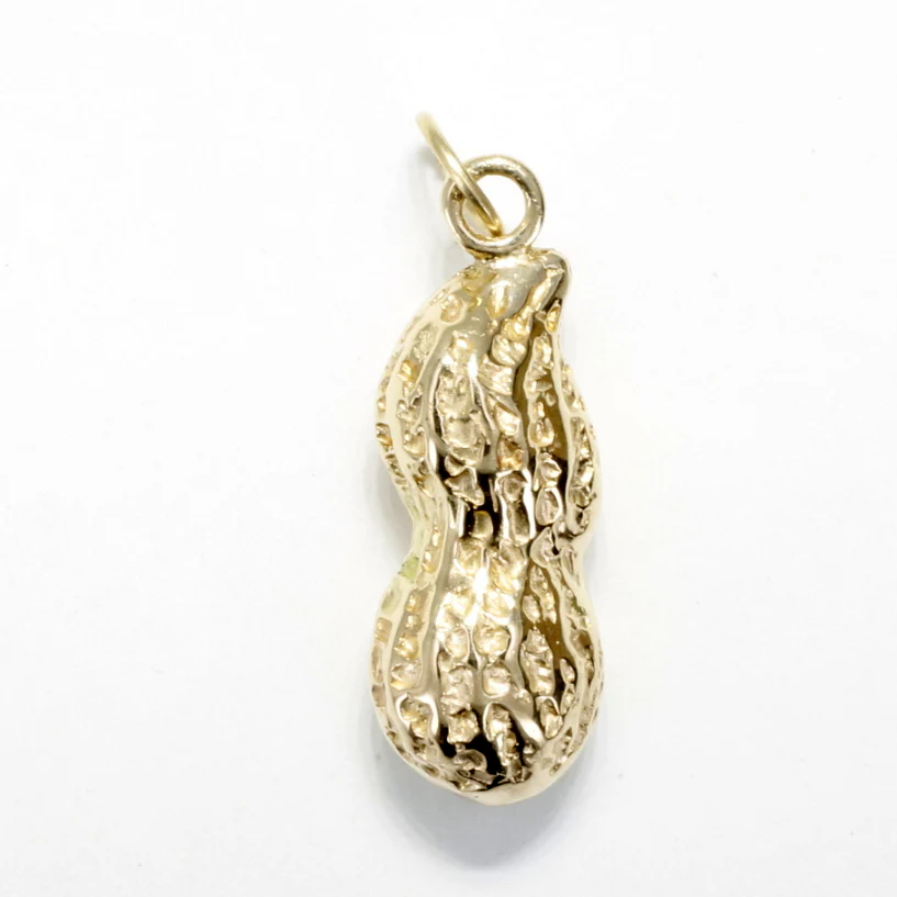 Gold Whole Peanut Charm in Large Size made in Solid 14k Gold For Her Questions & Answers