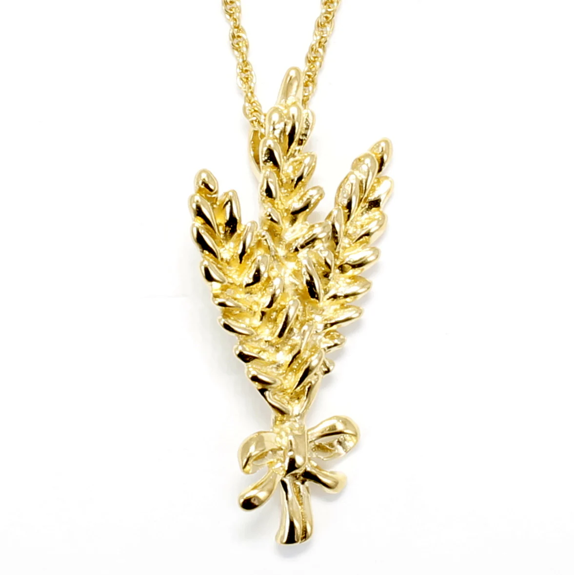 Triple Wheat Head Necklace in 14kt gold vermeil with 18" Chain Questions & Answers