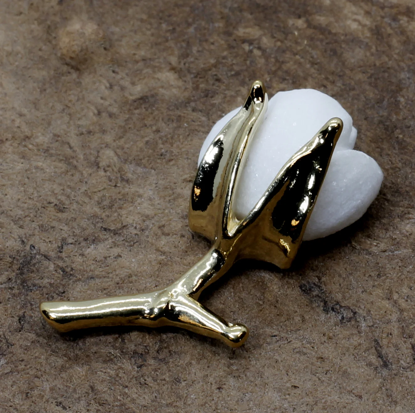 Cotton Anniversary Gift for him, Handmade Gold Cotton boll Tie Tack Lapel / Pin Questions & Answers