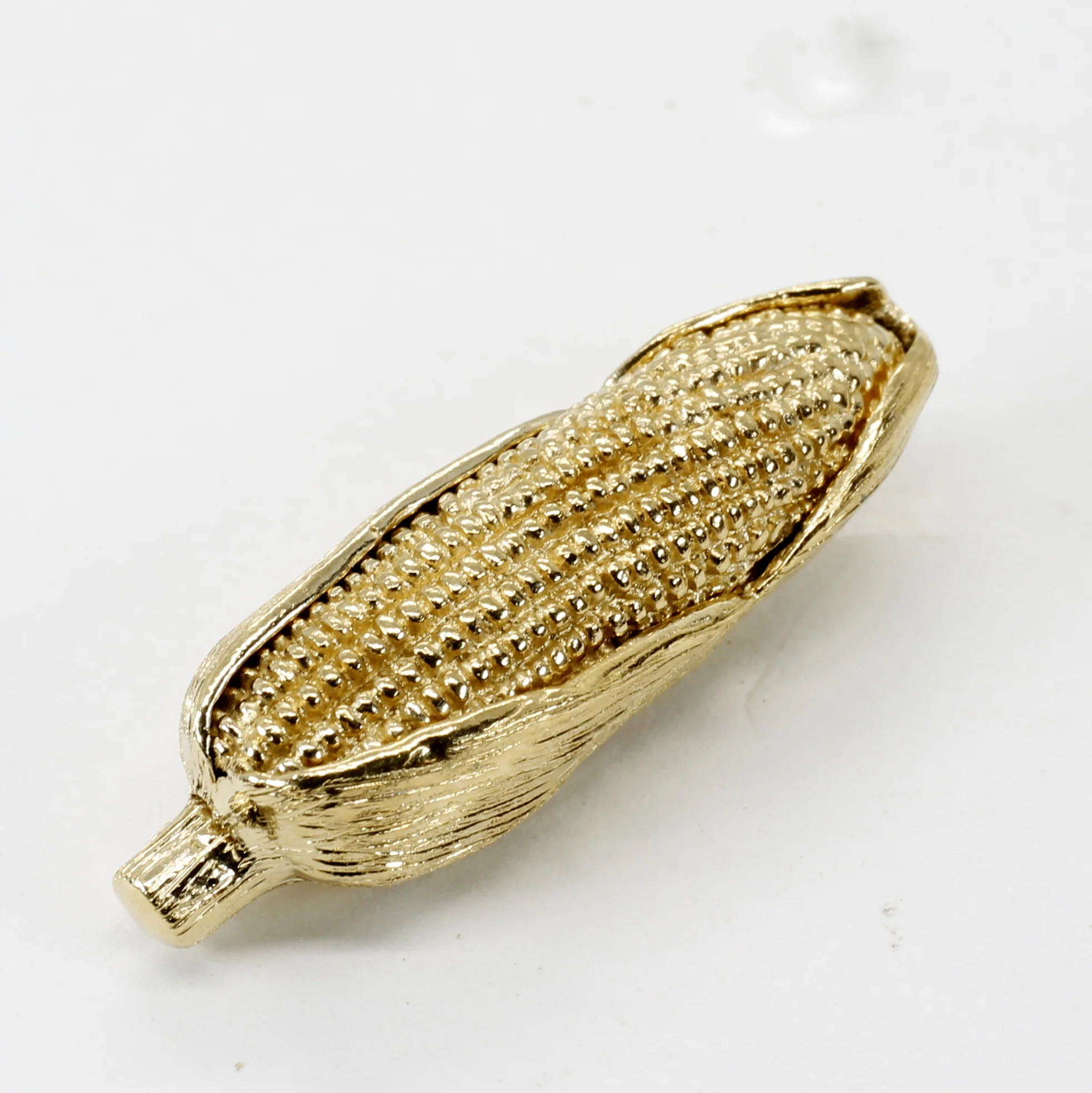Large Gold Corn Tie Tack / Lapel Pin with 14kt Gold Vermeil Ear of Corn Questions & Answers