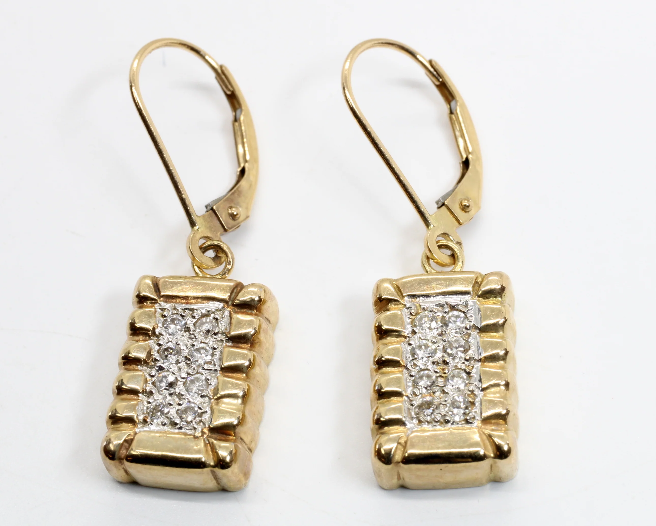 How tall are the Diamond Cotton Bale Dangle Earrings in gold?