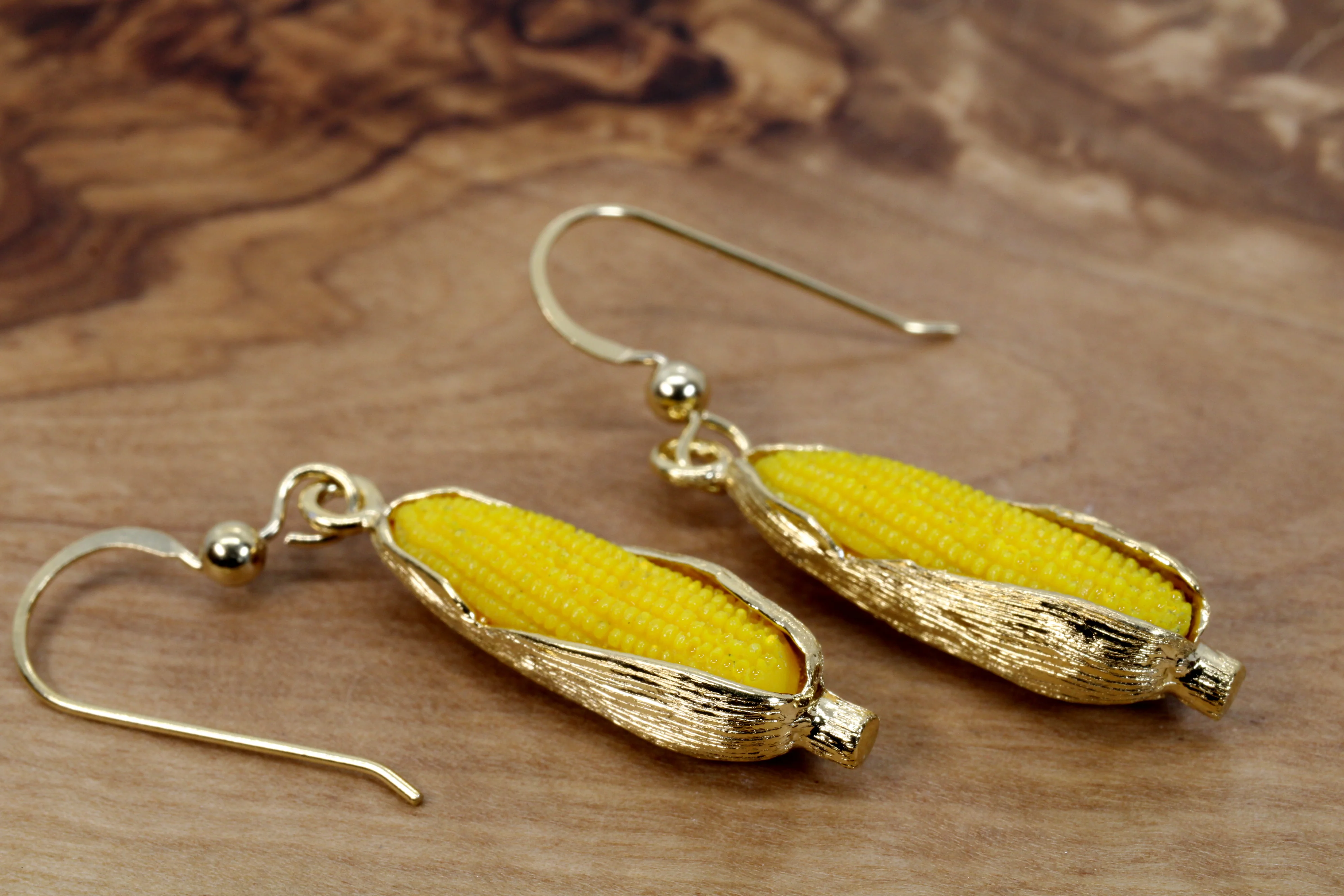 Large 14kt Gold Vermeil Corn Dangle Earrings with Yellow Cob Questions & Answers
