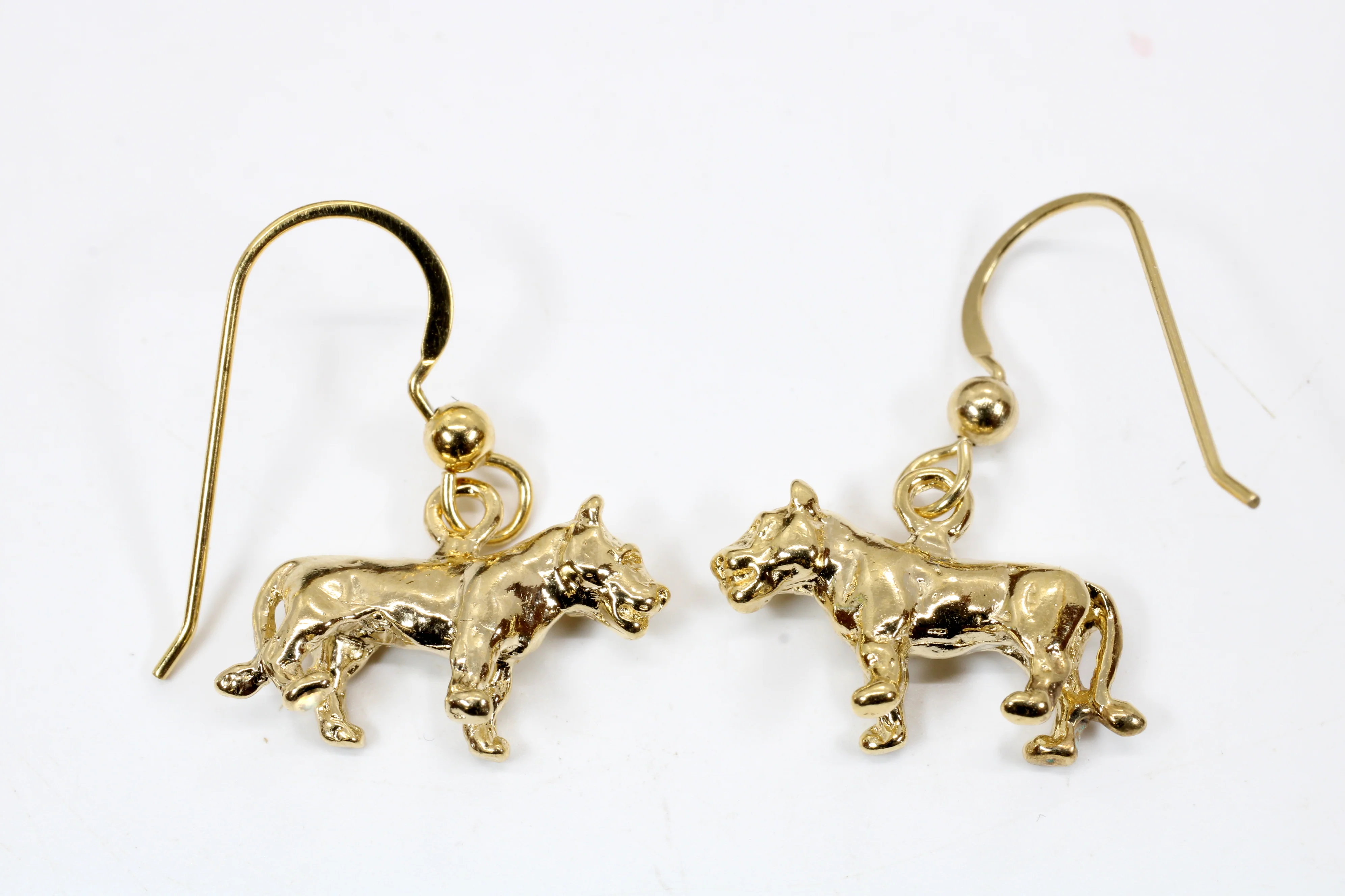 Gold Lioness Earrings for her in 14kt Gold Vermeil Questions & Answers