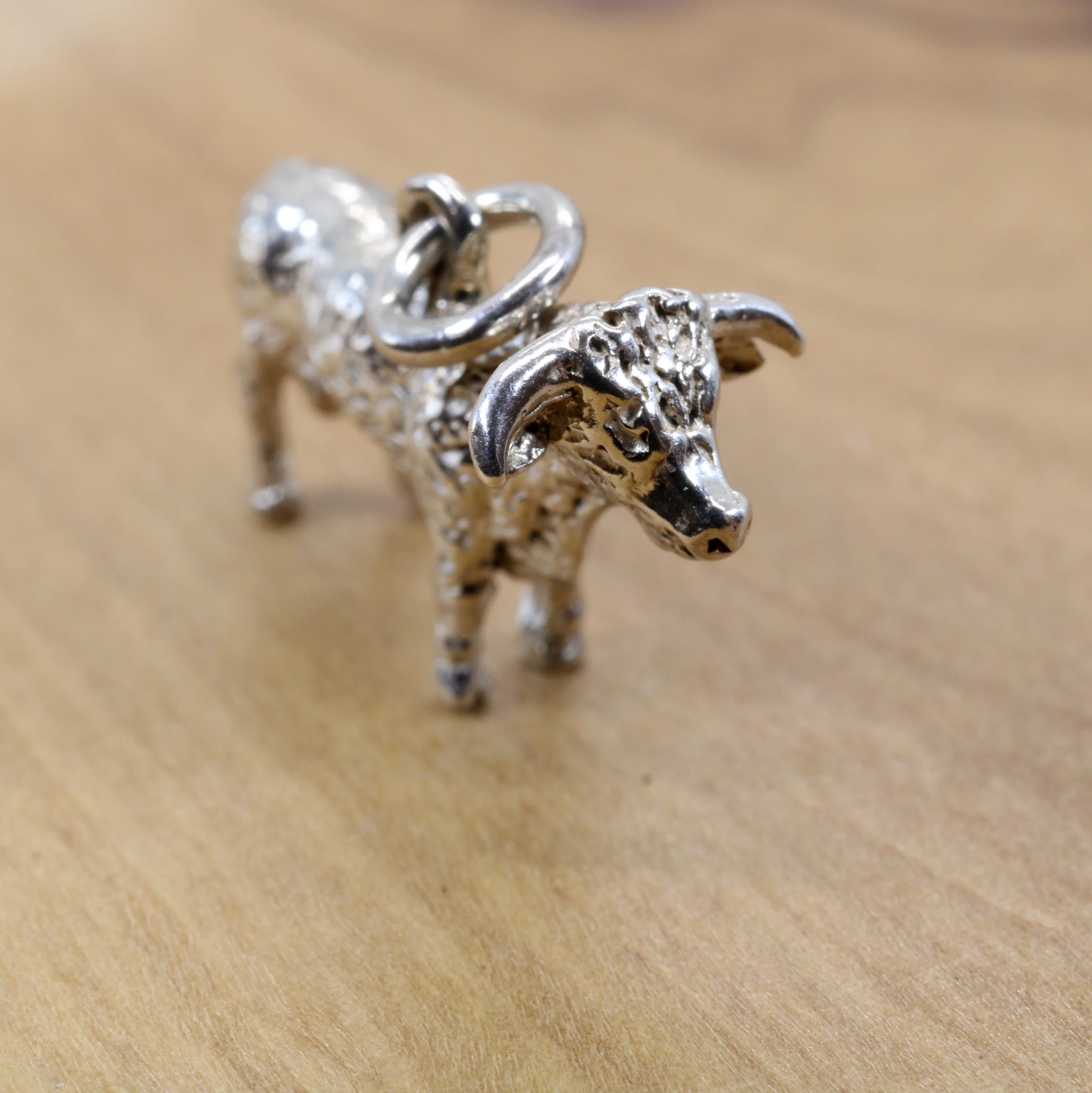 Prize Hereford or Charolais Bull Charm in Solid 925 Sterling Silver Questions & Answers
