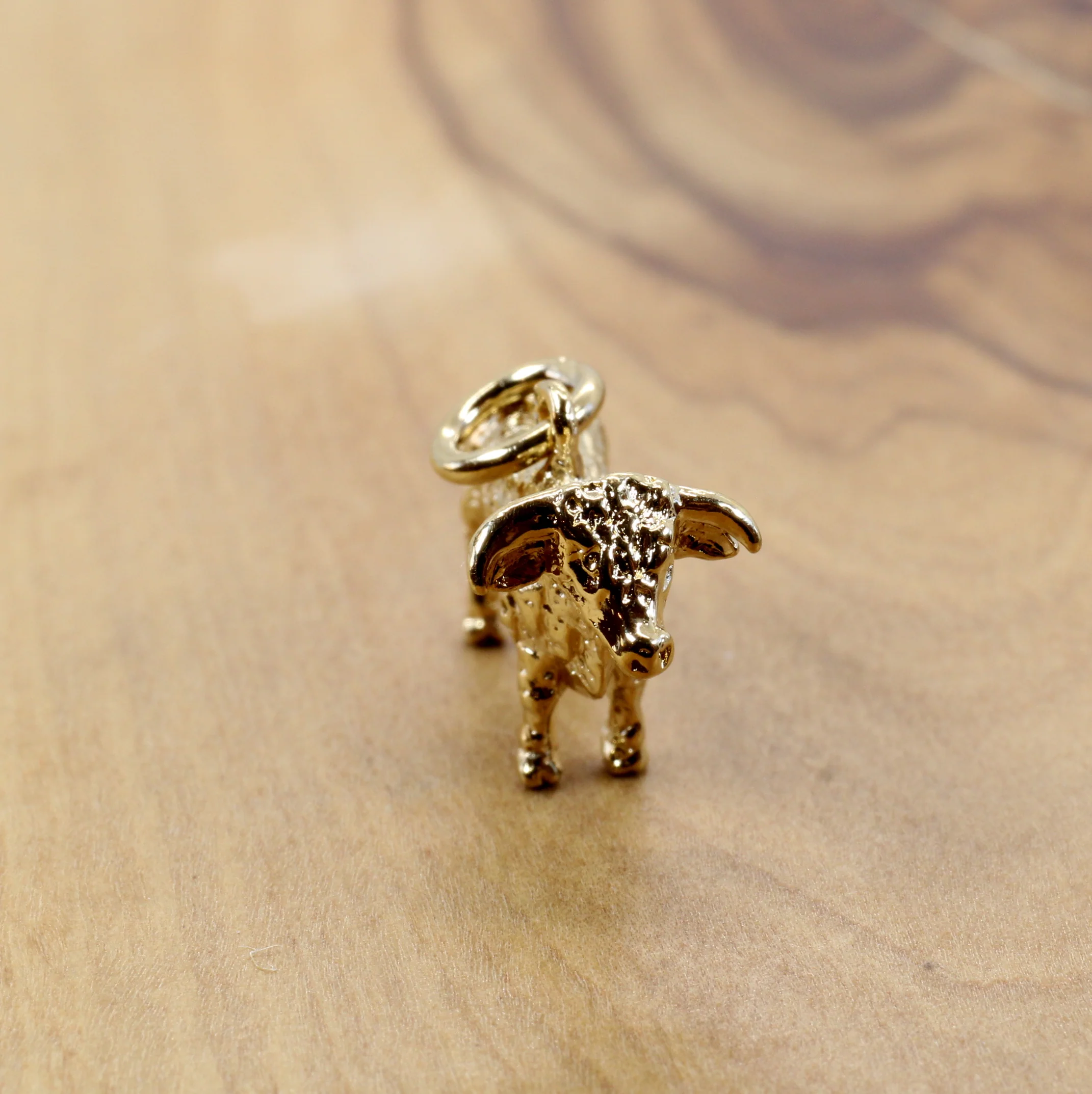 Prize Hereford or Charolais Bull Charm in 14kt Gold Vermeil Questions & Answers