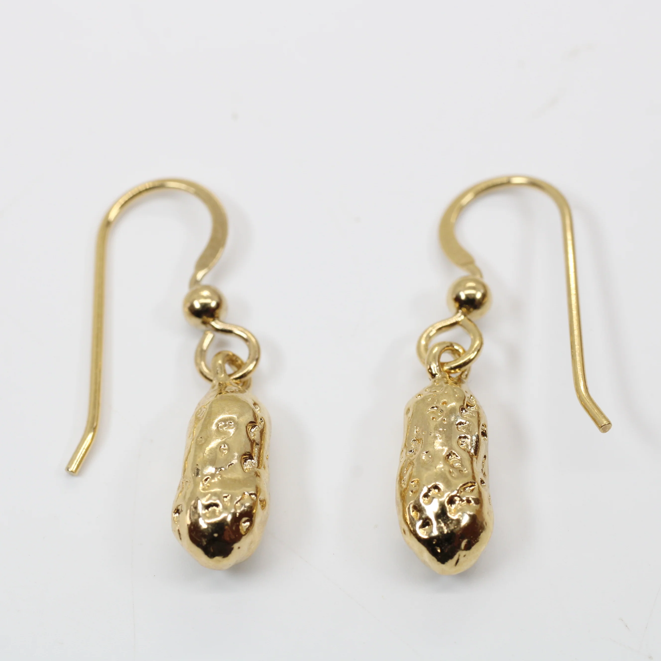 Gold Russet Potato Earrings for her made in 14kt Gold Vermeil Questions & Answers