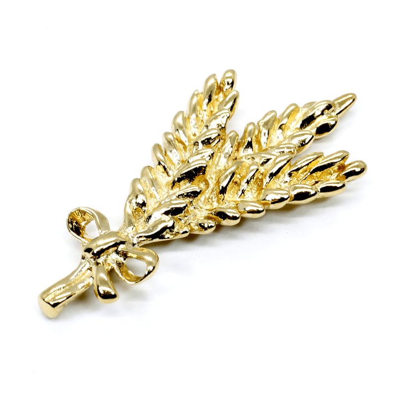 Triple Wheat Head Tie Tack / Lapel Pin in Silver or Gold Vermeil