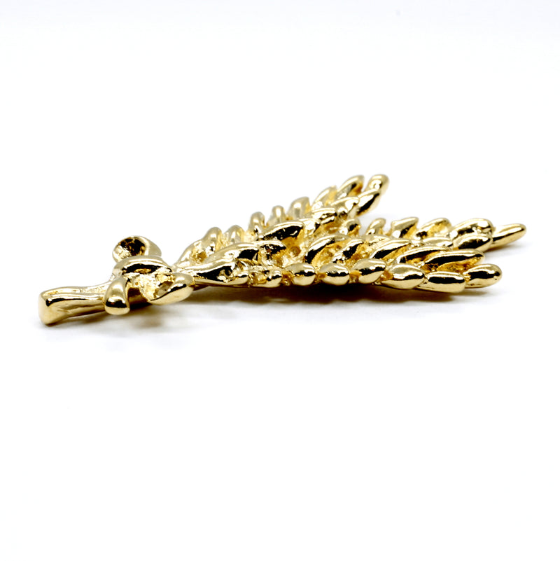 Triple Wheat Head Tie Tack / Lapel Pin in Silver or Gold Vermeil