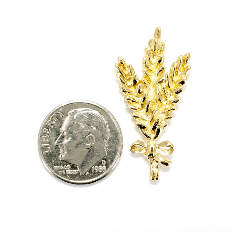 Triple Wheat Head Tie Tack / Lapel Pin in Silver or Gold Vermeil
