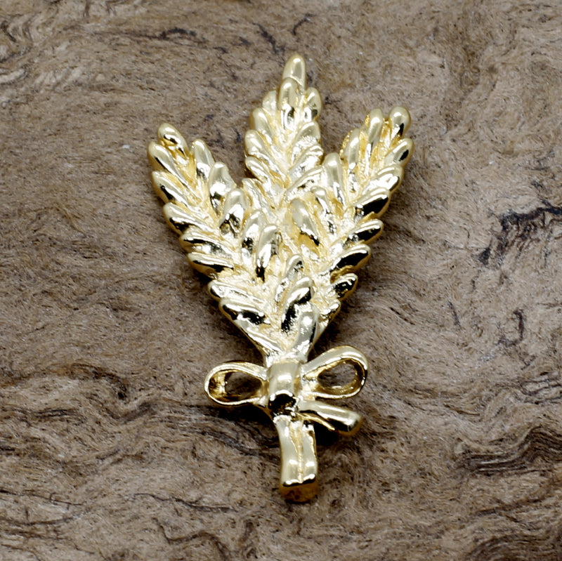 Triple Wheat Head Tie Tack / Lapel Pin in Silver or Gold Vermeil