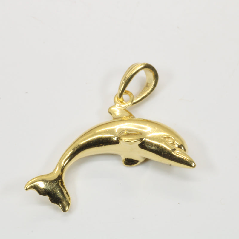 Gold Jumping Dolphin Necklace for her made in 14kt gold vermeil
