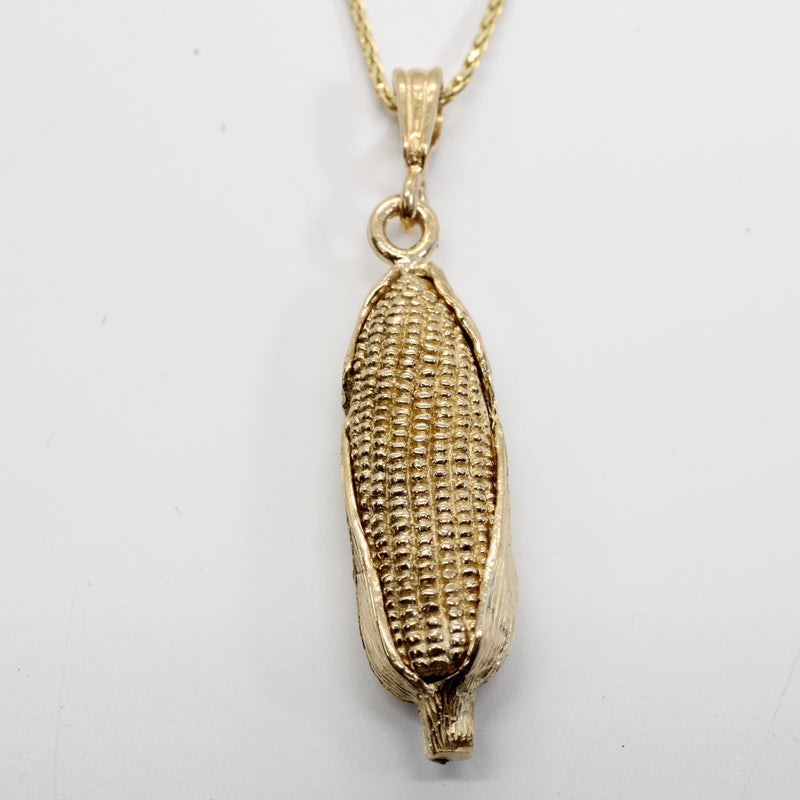 Copy of 14kt Gold Corn Cob Necklace with Gold Corn Cob