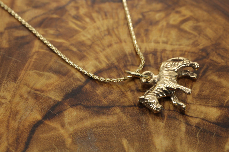 Gold Zebra Necklace with 3D real 14kt gold Zebra Charm