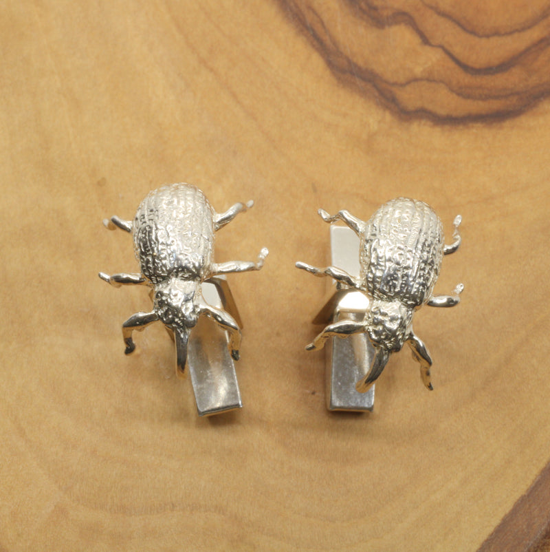 Cotton Boll Weevel Cuff Links made in solid 925 Sterling Silver