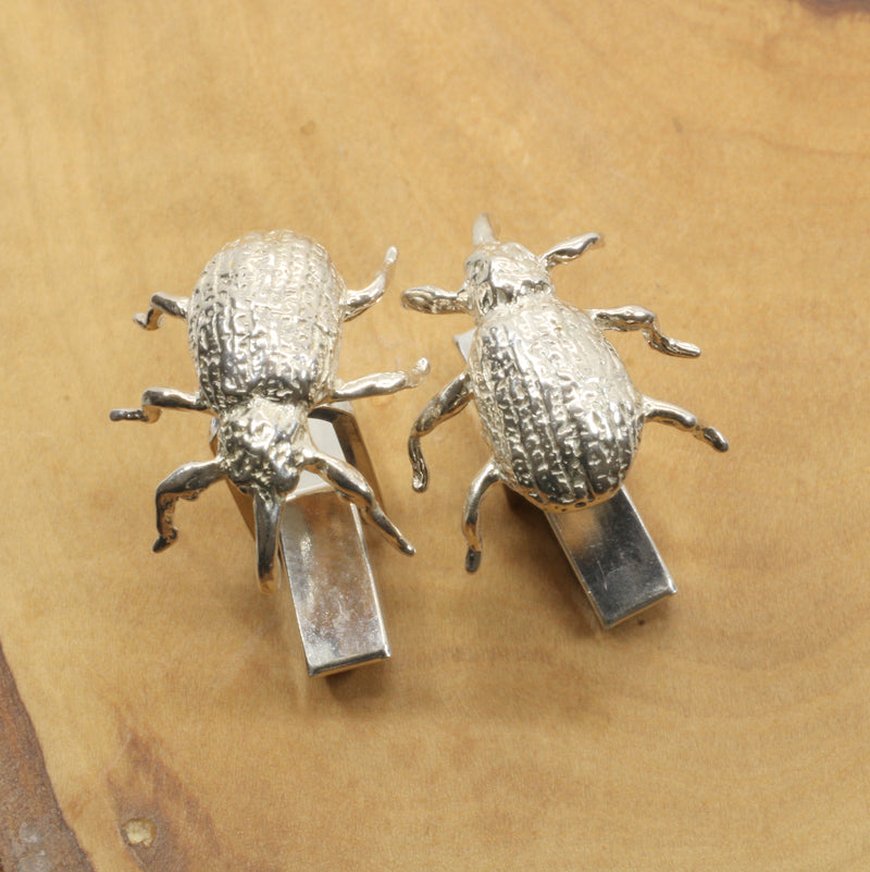 Cotton Boll Weevel Cuff Links made in solid 925 Sterling Silver