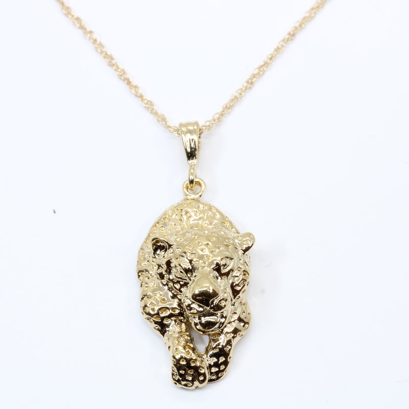 Gold Running Jaguar Necklace made in 14kt Gold Vermeil for him or her