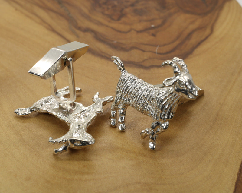 G.O.A.T. Cuff Links made in Sterling Silver: Greatest of all time Gift