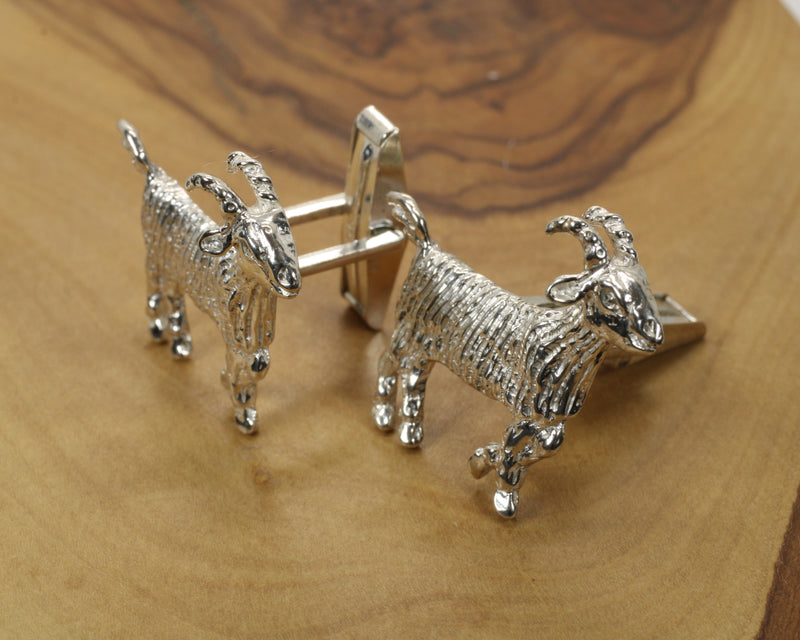 G.O.A.T. Cuff Links made in Sterling Silver: Greatest of all time Gift