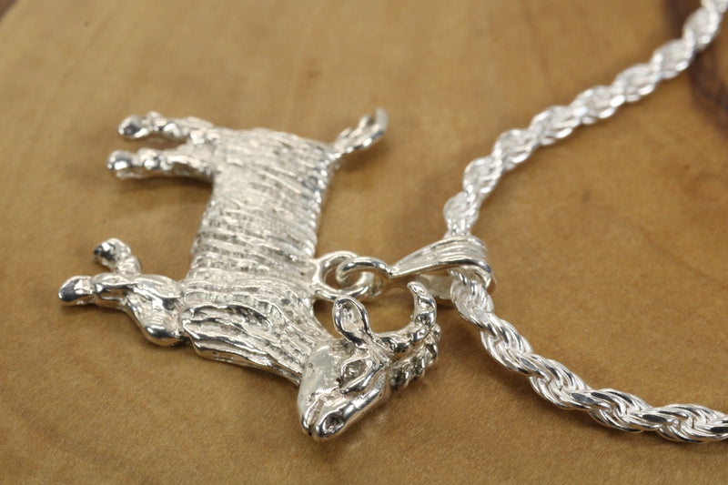 Large G.O.A.T. goat Necklace made in 925 Sterling Silver for him or her