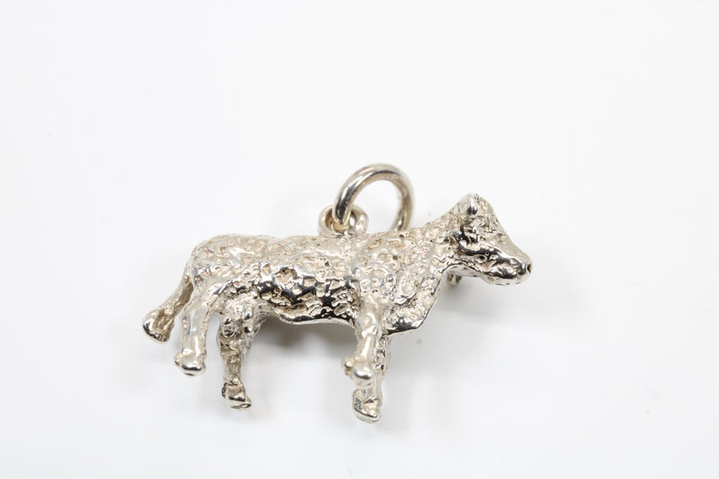 Hereford or Charolais Cow Necklace or Charm in Solid 925 Sterling Silver