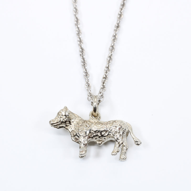 Prize Show Hereford or Charolais Steer Necklace or Charm in Silver