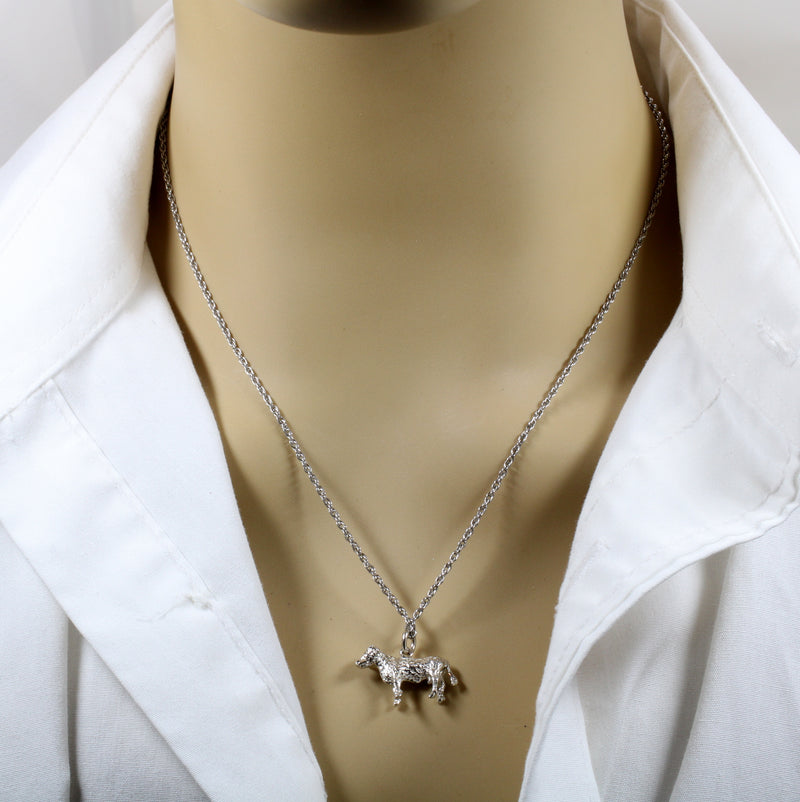Prize Show Hereford or Charolais Steer Necklace or Charm in Silver