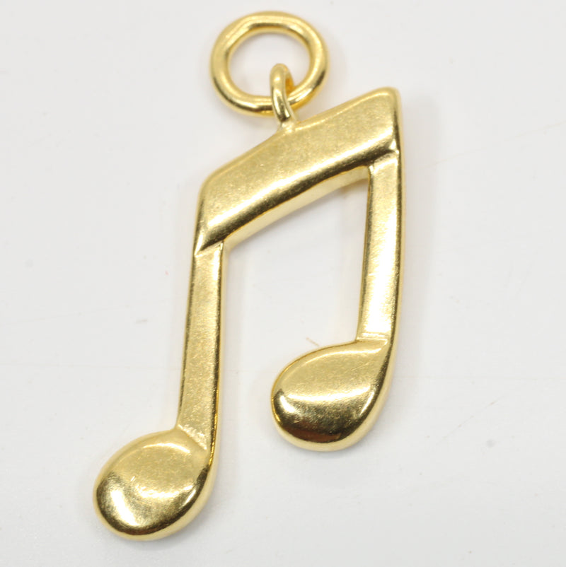 Gold Sixteenth Note Necklace for him or her made in 14kt gold vermeil