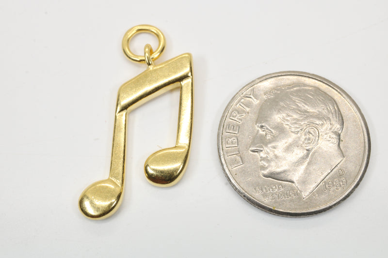 Gold Sixteenth Note Necklace for him or her made in 14kt gold vermeil