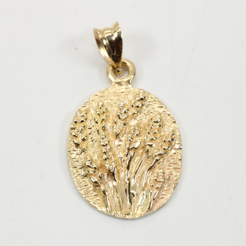Wheat Field Necklace for her with a Solid 14kt Yellow Gold Wheat Design