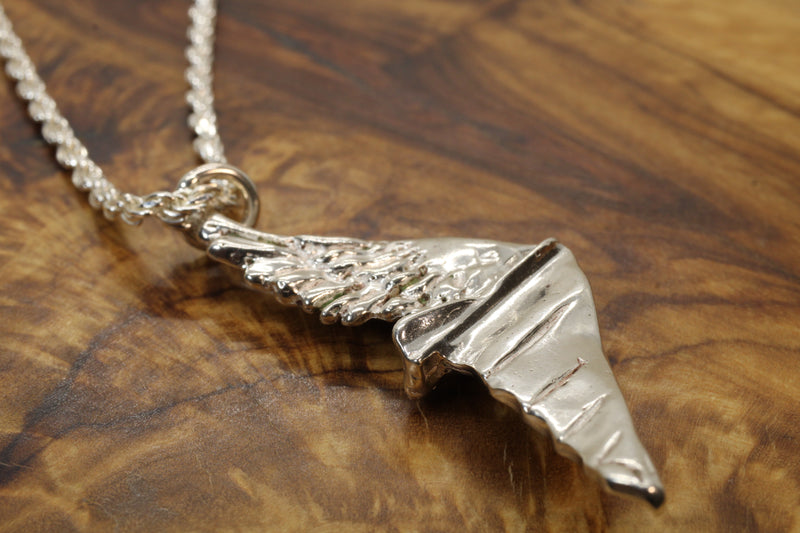Gold Flying Human Man Hang Glider Necklace made in 925 Sterling Silver