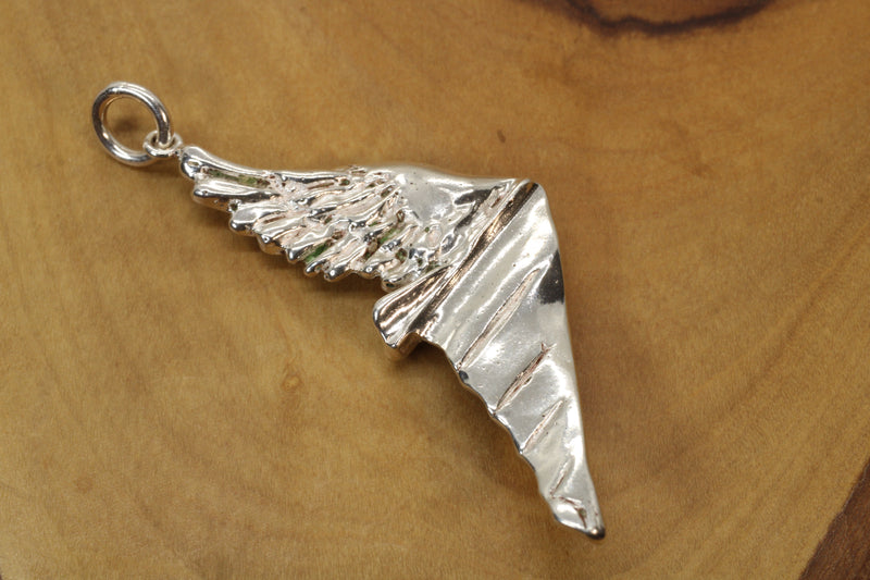 Gold Flying Human Man Hang Glider Necklace made in 925 Sterling Silver