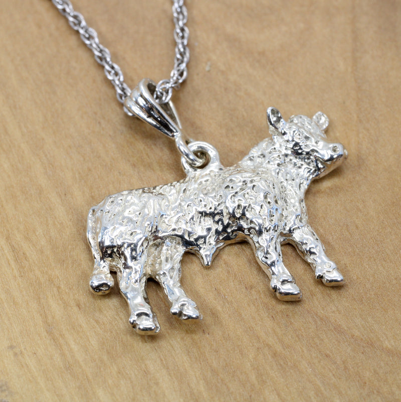 Large Prize Show Hereford or Charolais Steer Necklace for Him or Her