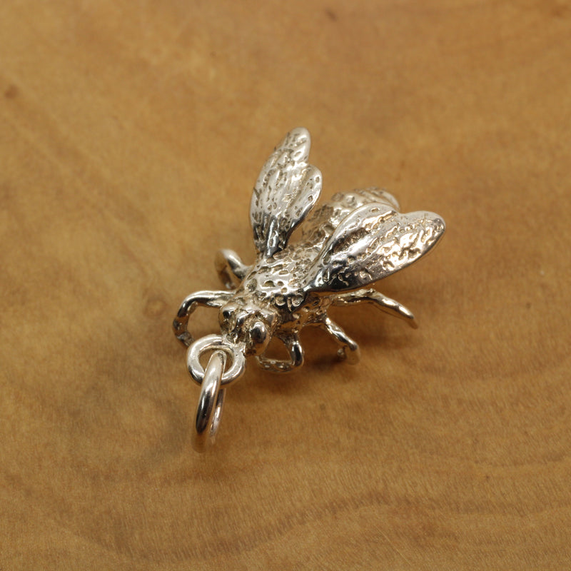 Honeybee Necklace in Actual Size made in 925 Sterling Silver for a beekeeper
