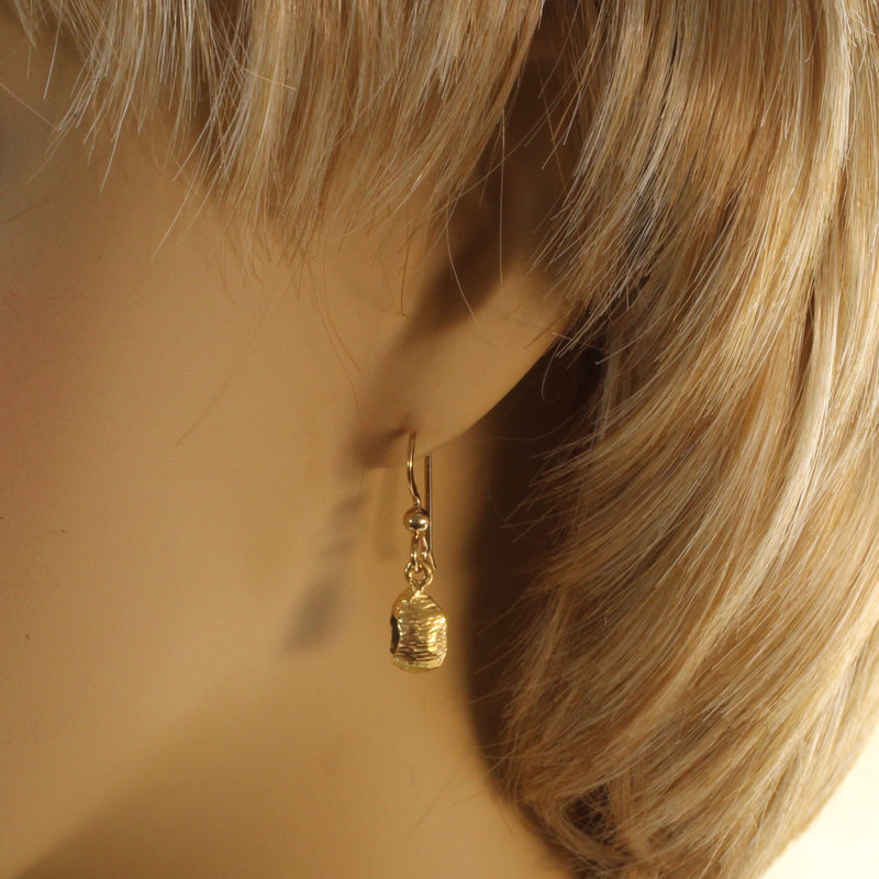 Gold black-eyed pea necklace or charm or Earrings made in 14kt gold Vermeil