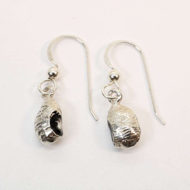 Silver black-eyed pea necklace or charm or Earrings in 925 Sterling Silver