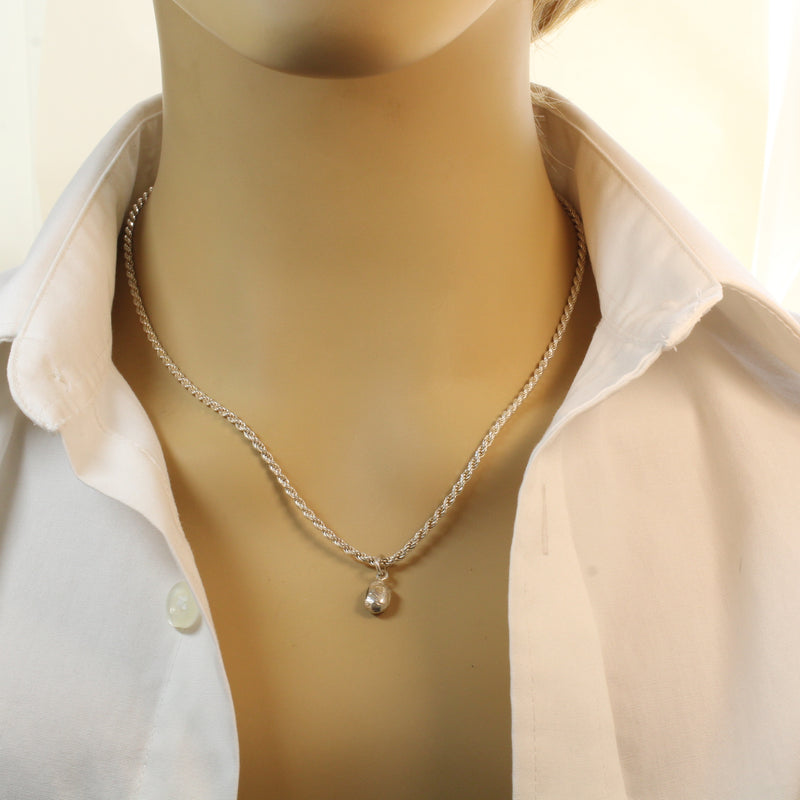 Silver black-eyed pea necklace or charm or Earrings in 925 Sterling Silver