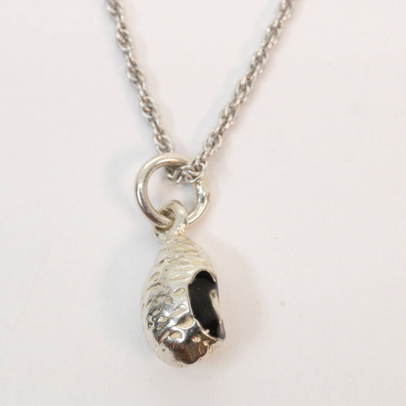 Silver black-eyed pea necklace or charm or Earrings in 925 Sterling Silver