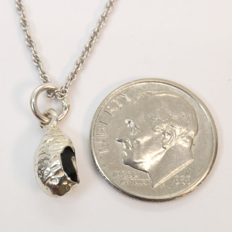 Silver black-eyed pea necklace or charm or Earrings in 925 Sterling Silver